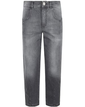 Eleventy Cropped Jeans - Gray