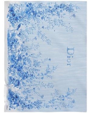 Dior Iviera Toile De Jouy Floral Garden Sarong - Blue