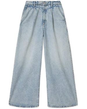 AllSaints Haze Wide Leg Pleated Jeans - Blue