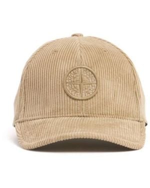 Stone Island Cotton Corduroy Baseball Hat - Natural