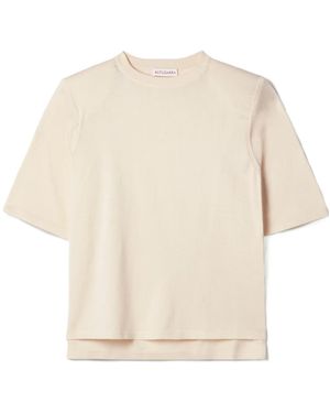 Altuzarra Lilou Oversized Silk And Cotton-Blend Jersey T-Shirt - White