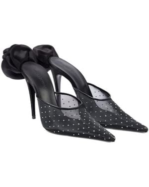 Magda Butrym Crystal-Embellished Mesh Court Shoes - Black