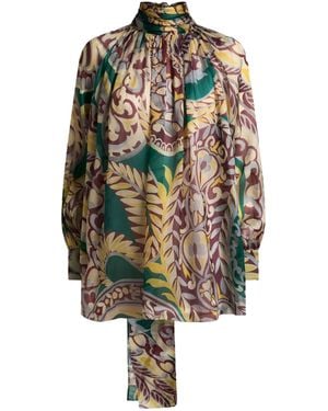 Etro Self-Tied Fastened Floral Printed Blouse - Multicolour
