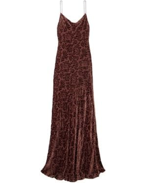 Veronica Beard Jolynn Devoré-Velvet Maxi Dress - Purple