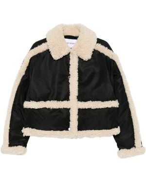 Stand Studio Faux Shearling-Trim Jacket - Black