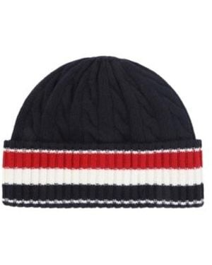 Thom Browne Turn-Up Knit Hat - Blue