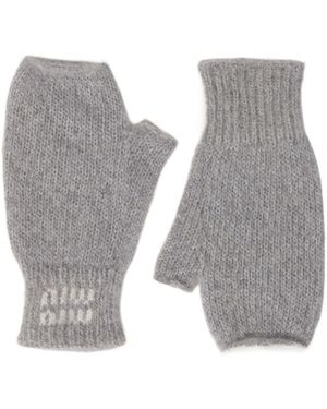MIU MIU ウール手袋 Mサイズ ホワイト Miu Miu Gloves for Women | Online Sale up to 55% off | Lyst
