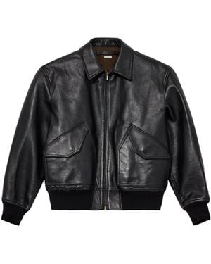 A.PRESSE Cwu-45 Flight Leather Jacket - Black