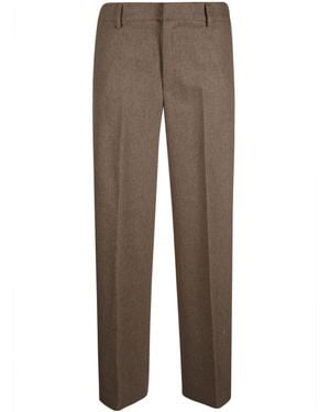 Pt Pantaloni Casual Trousers With Belt Loops - Brown