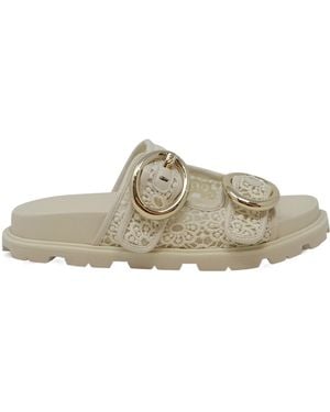 Stuart Weitzman Flat Slippers - White