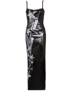 Balmain Embroidered Maxi Dress - Black