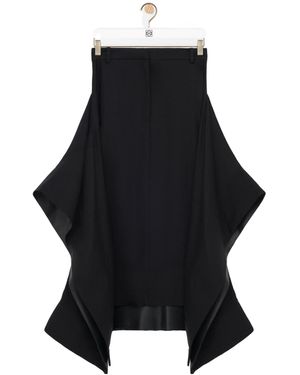 Loewe Belt-Loops Leather-Details Midi Skirt - Black