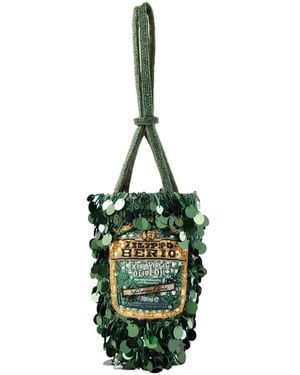 Anya Hindmarch Mini Embellished Satin Bucket Bag - Green