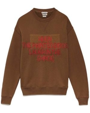 JW Anderson Jw Anderson Text Panel Embroidered Sweatshirt - Brown