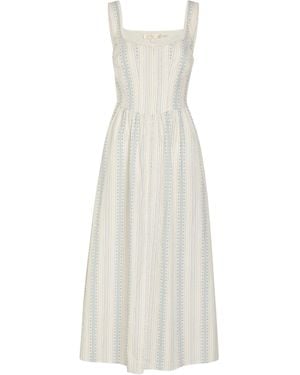 LoveShackFancy Striped Dress - White