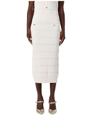 Liu Jo Knitted Midi Skirt - White