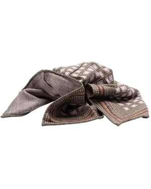 Brunello Cucinelli Geometric-Pattern Printed Scarf - Brown