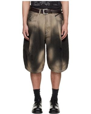 Lu'u Dan Puffa Denim Shorts - Green
