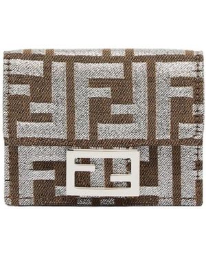 Fendi Monogrammed Tri-Fold Wallet - White