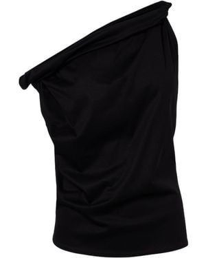 Rohe One-Shoulder Cotton-Blend Top - Black