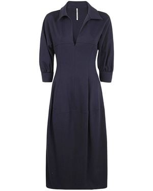 Liviana Conti Lapel Dress - Blue