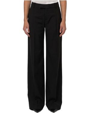FEDERICA TOSI Frescolana Wide-Leg Trousers - Black
