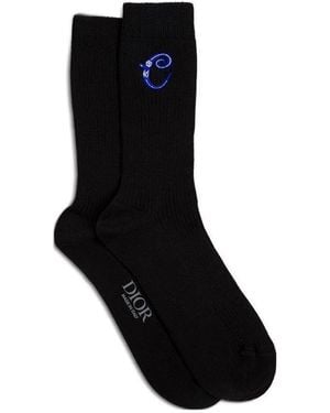 Dior Logo Knitted Socks - Black