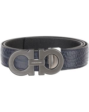 Ferragamo Ferragamo Reversible Gancini Leather Belt - Multicolour