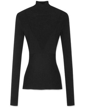 Versace Turtleneck Knitted Top - Black