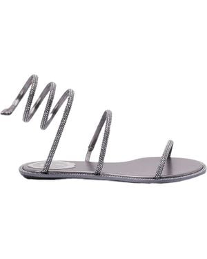 Rene Caovilla Spiral-Detail Sandals - Metallic