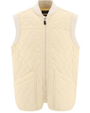 A.P.C. Quilted Zipped Vest - Natural