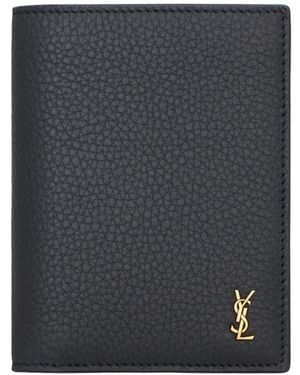 Saint Laurent Tiny Cassandre Credit Card Wallet - Grey