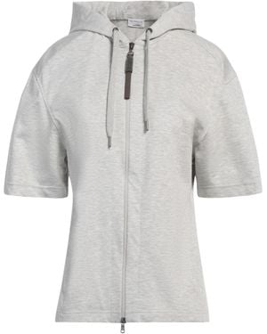 Brunello Cucinelli Solid Color Hooded Short-Sleeve T-Shirt - Gray