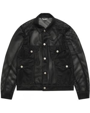 Comme des Garçons Long-Sleeved Mesh Jacket - Black