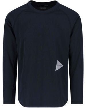 and wander Logo Detail Long-Sleeved T-Shirt - Blue
