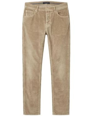 Jacob Cohen Logo Patch Slim-Fit Trousers - Natural