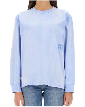 T By Alexander Wang Long-Sleeved T-Shirt - Blue