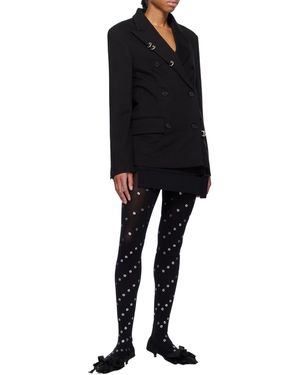 we11done Eyelet Tights Leggings - Black