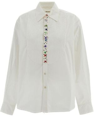Bode Tuxedo Shirt Button Jar - White