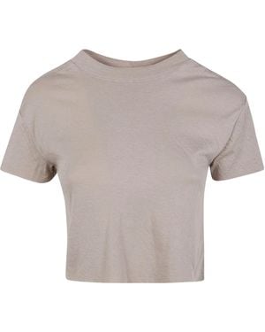 Thom Krom Cropped Seam-Detail T-Shirt - Grey