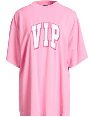 Balenciaga Solid-Color Short-Sleeve T-Shirt - Pink