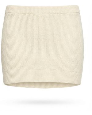 AYA MUSE Eris Ribbed-Knit Skirt - Natural