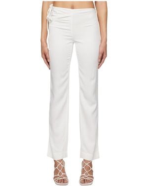 Christopher Esber Lace-Up Casual Trousers - White