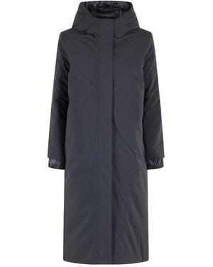 Save The Duck Hooded Long-Sleeve Cotton-Padded Jacket - Blue