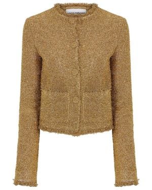 Rabanne Glitter Button Up Cardigan - Natural