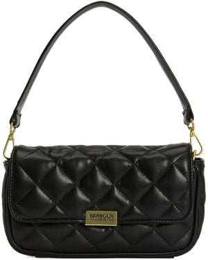 Barbour Diamond-Quilted Flap Shoulder Bag - Black