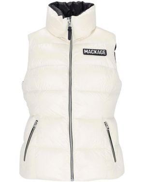 Mackage Logo Quilted Down Vest - White