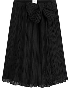 Dior Pleated Skirt With Bow - Black