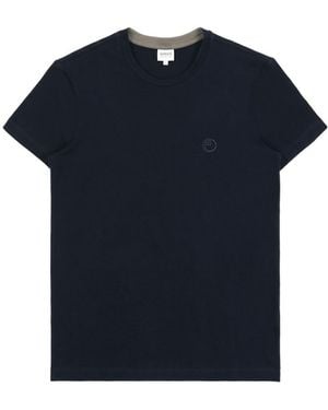 Armani Collezioni T-Shirt With Round Neck And Short Sleeves - Blue