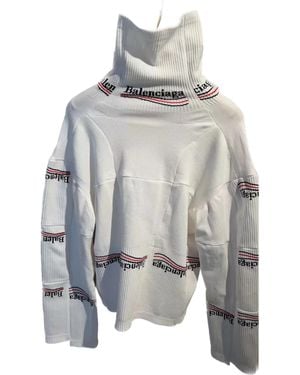 Balenciaga Logo High-Necked Jumper - Grey